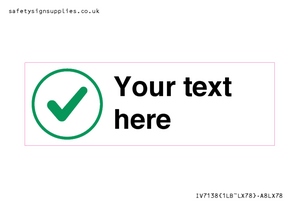 Custom plain background, green tick in circle sign